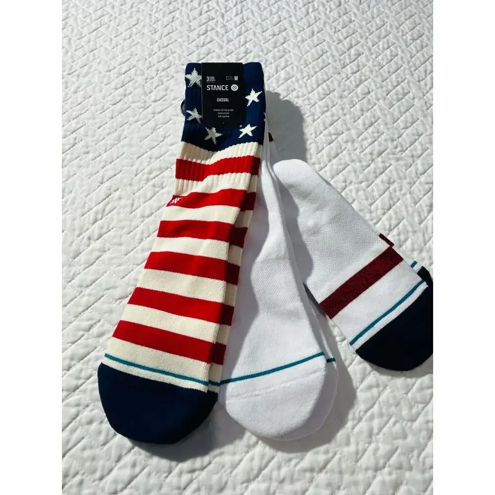 STANCE “ The Americana” Design / 3 pack of Casual Socks-  Size. M  (M 6 - 8.5)